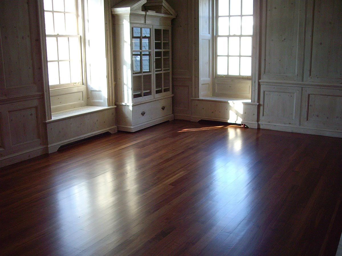 Dark Stained Flooring in Historic Home